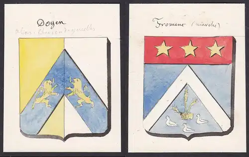 Doyen / Froment (marche) - Doyen Froments Marche Wappen Adel coat of arms heraldry Heraldik Aquarell watercolo