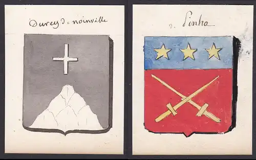 Durey de noinville / de Sinha - Durey-de-Noinville de Sinhá Wappen Adel coat of arms heraldry Heraldik Aquarel