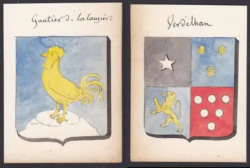 Gautier de lalaugiere / Verdelhan - Verdelhan Gautier de la Lauziere Frankreich France Wappen Adel coat of arm