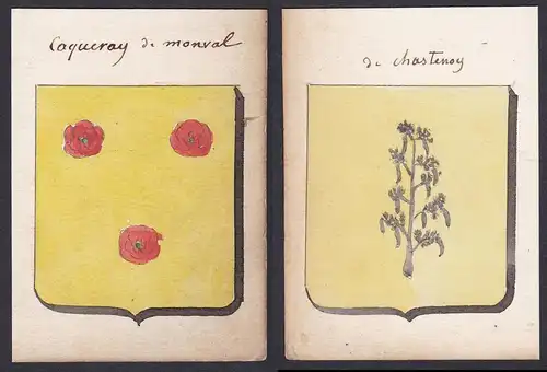 Caqueray de monval / de chastenoy - Cacqueray Montval Chastenoy Frankreich France Wappen Adel coat of arms her