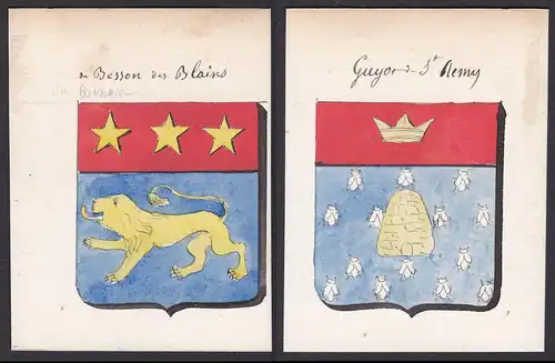 du Besson des Blains / Guyor de St. Remy - Saint-Remy Besson Bains Frankreich France Wappen Adel coat of arms