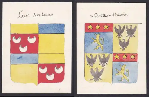 Lur-saluces / de Brettes-thurin - Auguste de Brettes-Thurin Eugène de Lur-Saluces Frankreich France Wappen Ade