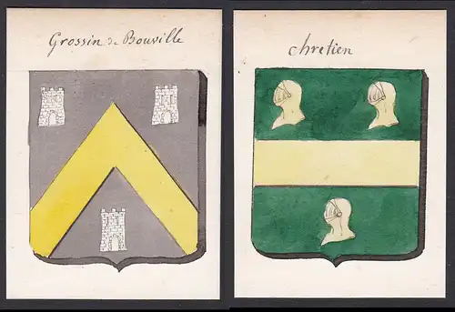 Grossin de Bouville / chretien - Grossin de Bouville Chrétien Frankreich France Wappen Adel coat of arms heral