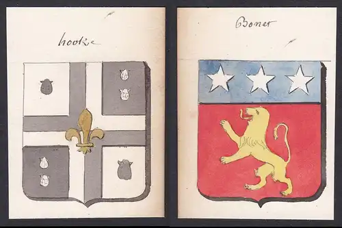 hootze / Bonet - Hotze Bonet Frankreich France Wappen Adel coat of arms heraldry Heraldik Aquarell watercolor