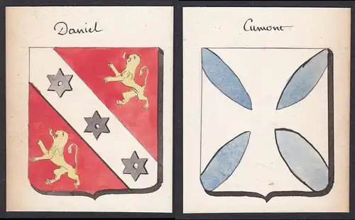 Daniel / Cumont - Daniel Cumont Frankreich France Wappen Adel coat of arms heraldry Heraldik Aquarell watercol
