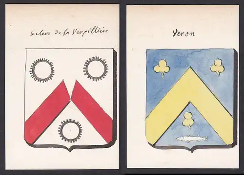 lecleve de la Verpilliere / Veron - La Verpillière Veron Frankreich France Wappen Adel coat of arms heraldry H