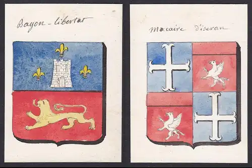 Bayon-libertat / Moccaire d'iseran - Bayon de Libertat Moccare Frankreich France Wappen Adel coat of arms hera