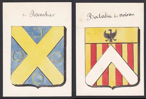 de Rancher / Balahu de Noiron - de Rancher Balahu de Noiron Frankreich France Wappen Adel coat of arms heraldr