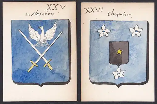 de Rosieres / Chapuiset - Rosières Chapuiset Frankreich France Wappen Adel coat of arms heraldry Heraldik Aqua