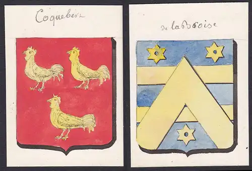 de la Broise / Coquebert - Charles Coquebert von Montbret de la Broise Frankreich France Wappen Adel coat of a