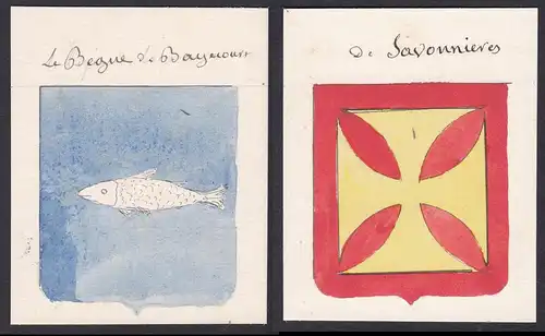 Le Begne de Bayecourt / De Savonnieres - Le Bègue de Germiny Bayecourt Savonnieres Frankreich France Wappen Ad