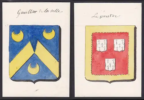 Gaullier de la selle / Le prestre - Le Prestre Gaullier de la Selle Frankreich France Wappen Adel coat of arms