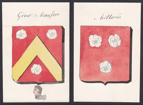 Grout de beaufort / de hillerin - Henri Grout von Beaufort Hillerin Frankreich France Wappen Adel coat of arms