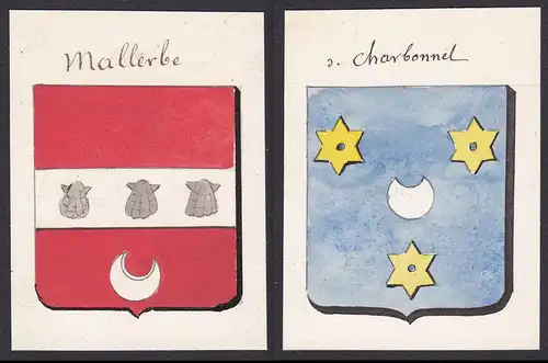 Mallerbe / de Charbonnel - Malherbe de Charbonnel Frankreich France Wappen Adel coat of arms heraldry Heraldik