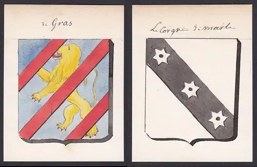 de Gras / Le Corgne de marle - Marle le Corgne Gras Frankreich France Wappen Adel coat of arms heraldry Herald
