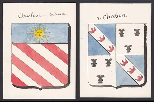 Omeline de Cadeville / de Chabert - de Cadeville Chabert Frankreich France Wappen Adel coat of arms heraldry H