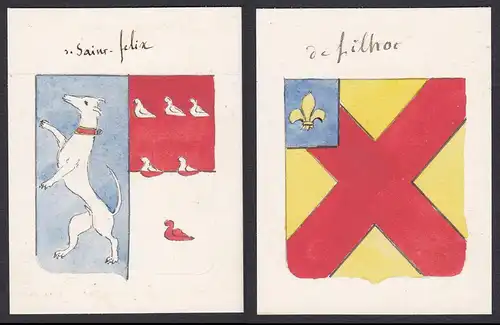 de filhot / de Saint-felix - de Filhot Saint-Félix Frankreich France Wappen Adel coat of arms heraldry Heraldi