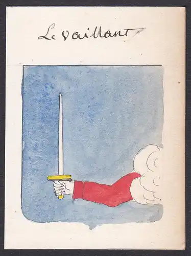 Le Vaillant - Levaillant France Frankreich Wappen Adel coat of arms heraldry Heraldik Aquarell watercolor anti