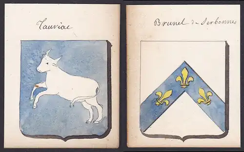 Brunel de Derbonnes / Lauriae - Lauris Brunnel Derbonne Frankreich France Wappen Adel coat of arms heraldry He