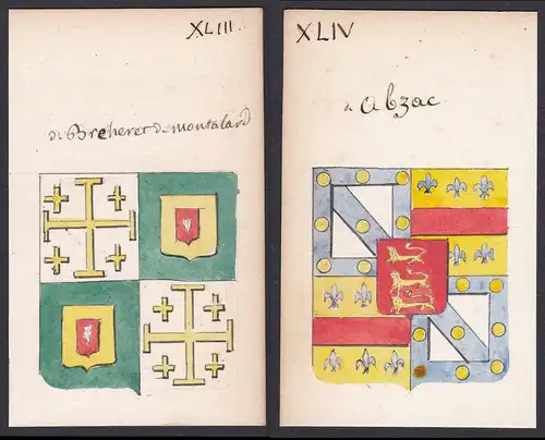 de abzac / de Breheret de montalard - d'Abzac Bréheret de Montalard Frankreich France Wappen Adel coat of arms