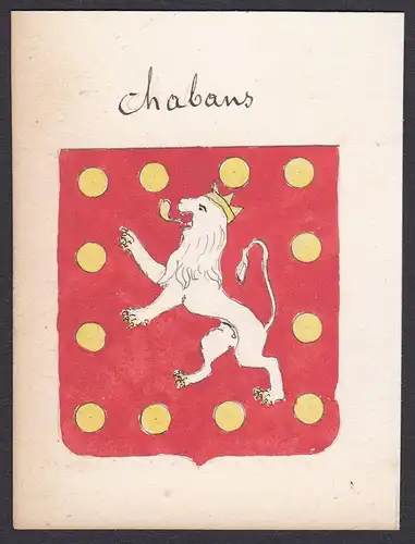 chabans - Chabans Périgord Frankreich France Wappen Adel coat of arms heraldry Heraldik Aquarell watercolor an