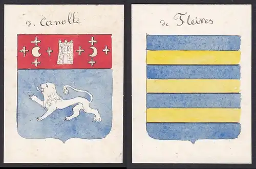 de Canolle / de Fleires - de Canolle Fleyres Frankreich France Wappen Adel coat of arms heraldry Heraldik Aqua