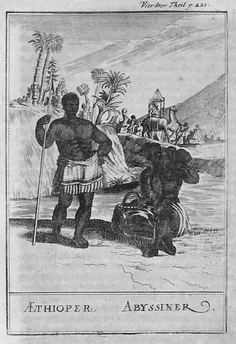 Aethioper, Abyssiner - Äthiopien Ethiopia Abessinien Afrika Africa Kostüme costumes Kupferstich engraving