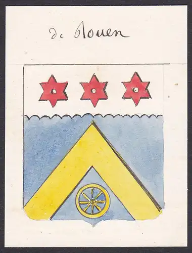 de Rouen - Rouen France Frankreich Wappen Adel coat of arms heraldry Heraldik Aquarell watercolor antique prin
