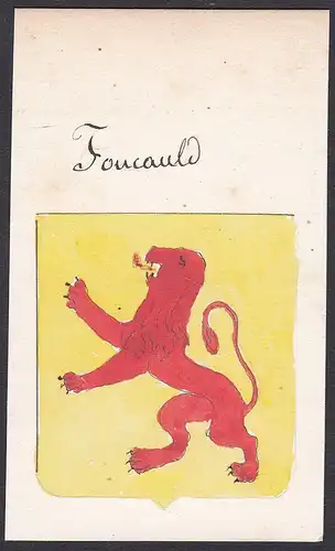 Foucauld - Charles de Foucauld France Frankreich Wappen Adel coat of arms heraldry Heraldik Aquarell watercolo