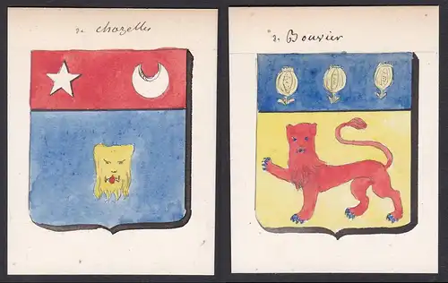 de chazelles / de Bouvier - de Chazelles Beauvoir Frankreich France Wappen Adel coat of arms heraldry Heraldik