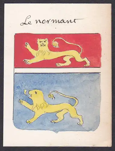 Le normant - Le Normant France Frankreich Wappen Adel coat of arms heraldry Heraldik Aquarell watercolor antiq