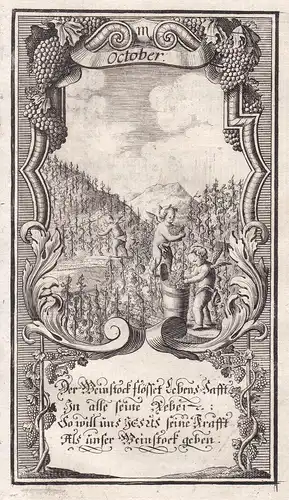 October - Oktober October Monat month Monate months Kupferstich engraving