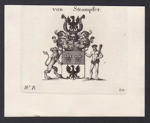 Von Strampfer - Strampfer Wappen Adel coat of arms heraldry Heraldik Kupferstich antique print