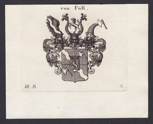 von Füll - Füll Wappen Adel coat of arms heraldry Heraldik Kupferstich copper engraving antique print