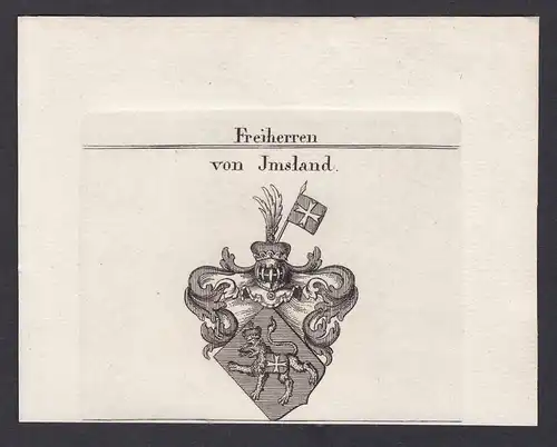 Freiherren von Jmsland - Jmsland Wappen Adel coat of arms heraldry Heraldik Kupferstich copper engraving antiq