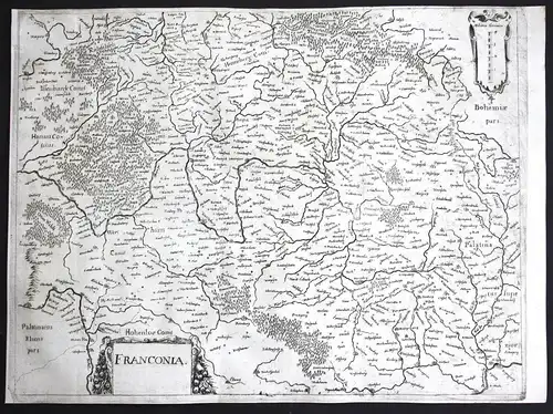 Franconia - Franken Bayern Bavaria Deutschland Germany Karte map carte Kupferstich copper engraving antique pr