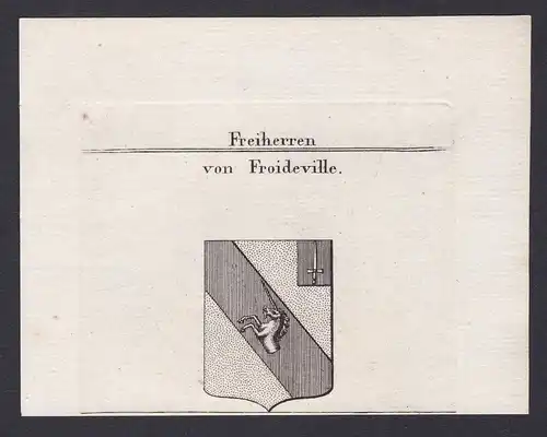 Freiherren von Froideville - Froideville Preussen Wappen Adel coat of arms heraldry Heraldik Kupferstich coppe