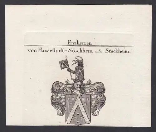 Freiherren von Hasselholt-Stockhem oder Stockheim -  Hasselholt-Stockhem Stockheim Bayern Wappen Adel coat of