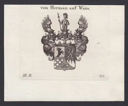 von Herman auf Wain - Herman-Wain Wain Deutschland Wappen Adel coat of arms heraldry Heraldik Kupferstich copp