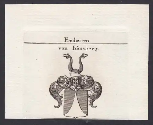 Freiherren von Künsberg - Künsberg Künßberg Franken Wappen Adel coat of arms heraldry Heraldik Kupferstich ant