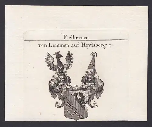 Freiherren von Lemmen auf Heylsberg &c. - Lemmen Heylsberg Wappen Adel coat of arms heraldry Heraldik Kupferst