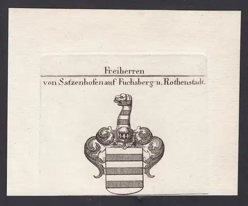 Freiherren von Satzenhofen auf Fuchsberg u. Rothenstadt - Satzenhofen Fuchsberg Rothenstadt Bayern Wappen Adel