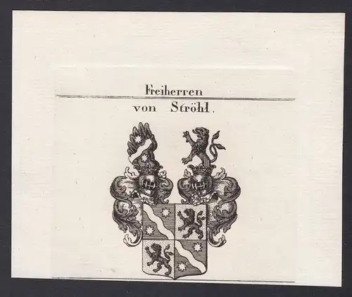 Freiherren von Ströhl - Alois von Ströhl Kommandant München Wappen Adel coat of arms heraldry Heraldik Kupfers
