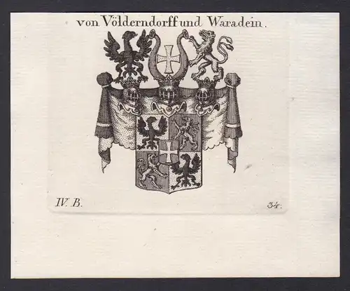 Von Völderndorff und Waradein - Völderndorff Waradein Wappen Adel coat of arms heraldry Heraldik Kupferstich a