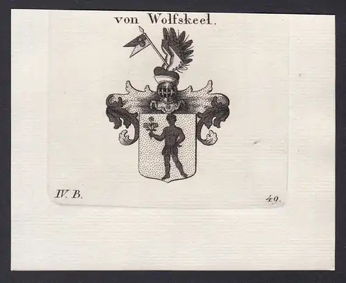 Von Wolfskeel - Wolfskeel Reichenberg Franken Wappen Adel coat of arms heraldry Heraldik Kupferstich antique p
