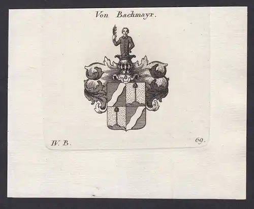 Von Bachmayr - Bachmayr Bachmayer Wappen Adel coat of arms heraldry Heraldik Kupferstich antique print