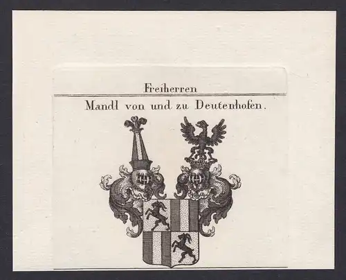 Freiherren Mandl von und zu Deutenhofen - Mandl Deutenhofen Wappen Adel coat of arms heraldry Heraldik Kupfers