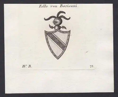 Edle von Barisani - Barisani Wappen Adel coat of arms heraldry Heraldik Kupferstich antique print