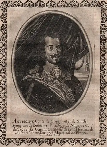 Anthoine Conte de Granmont et de Guiche... -  Antoine III de Gramont (1604-1678) militaire Militär   copper