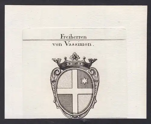 Freiherren von Vassimon - Vassimon Wappen Adel coat of arms heraldry Heraldik Kupferstich antique print